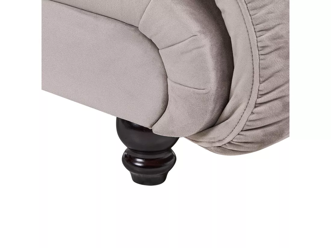 Chaise longue en tissu taupe LORMONT