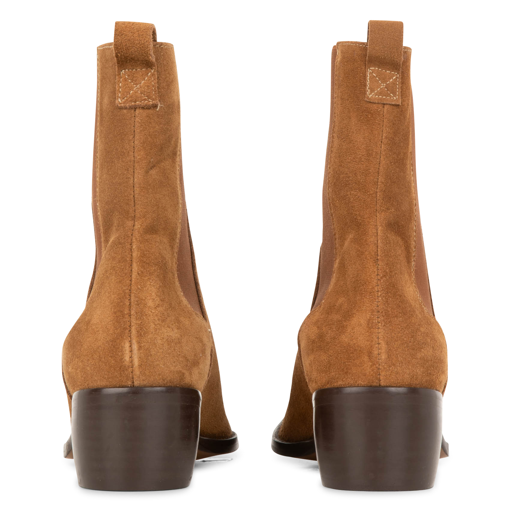 MAEVA - Bottines à talons en cuir velours | Marron