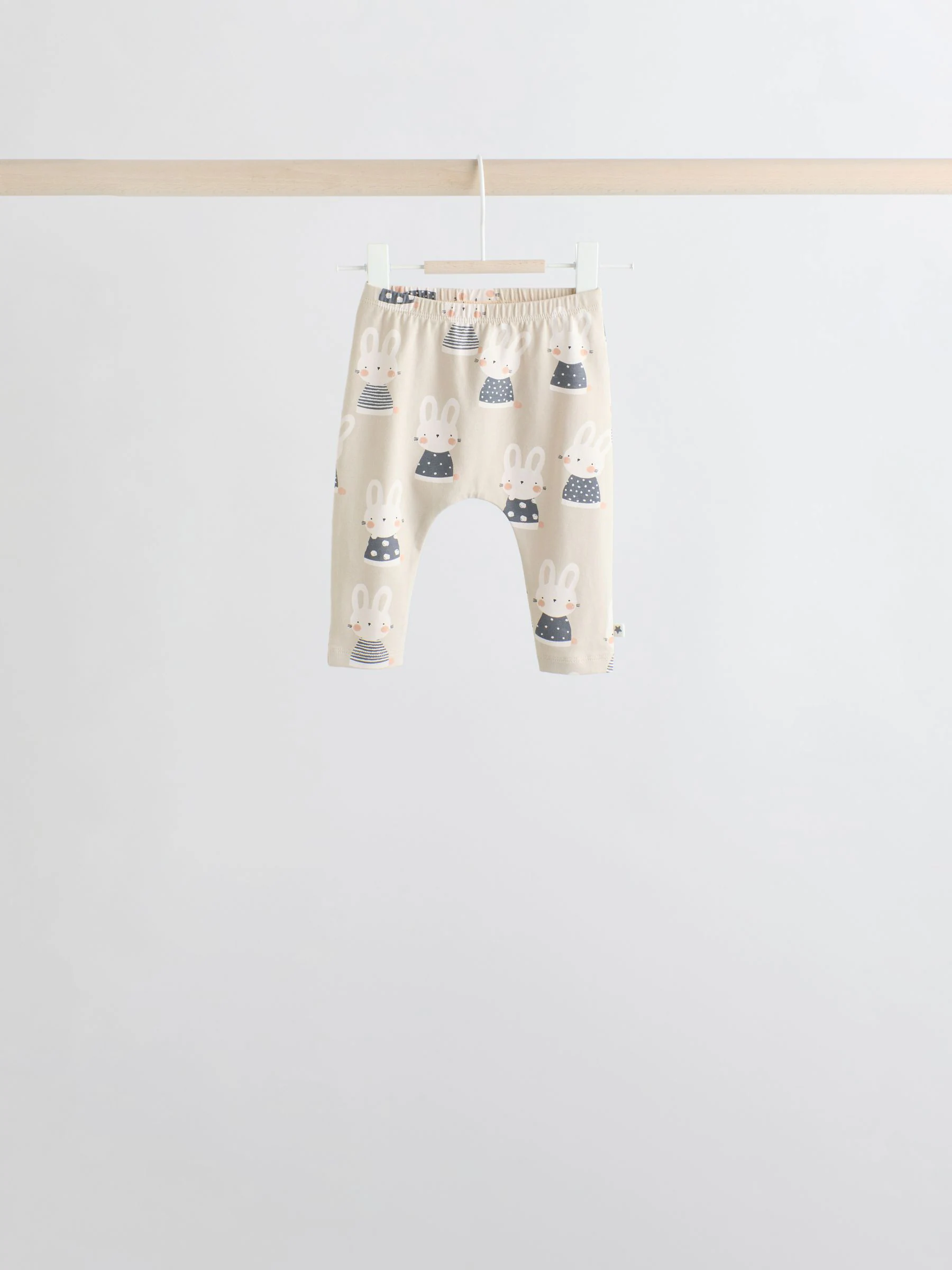 Grijs/crème met figuurtjes - 6 -delige set van top met lange mouwen en leggings (0mnd -3jr)