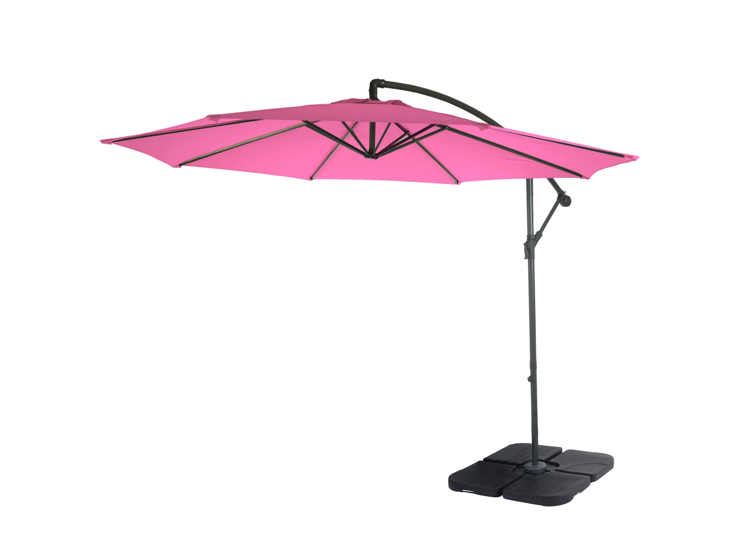 MCW Ampelschirm Terni Ø 3m Neigbar Pink mit Ständer