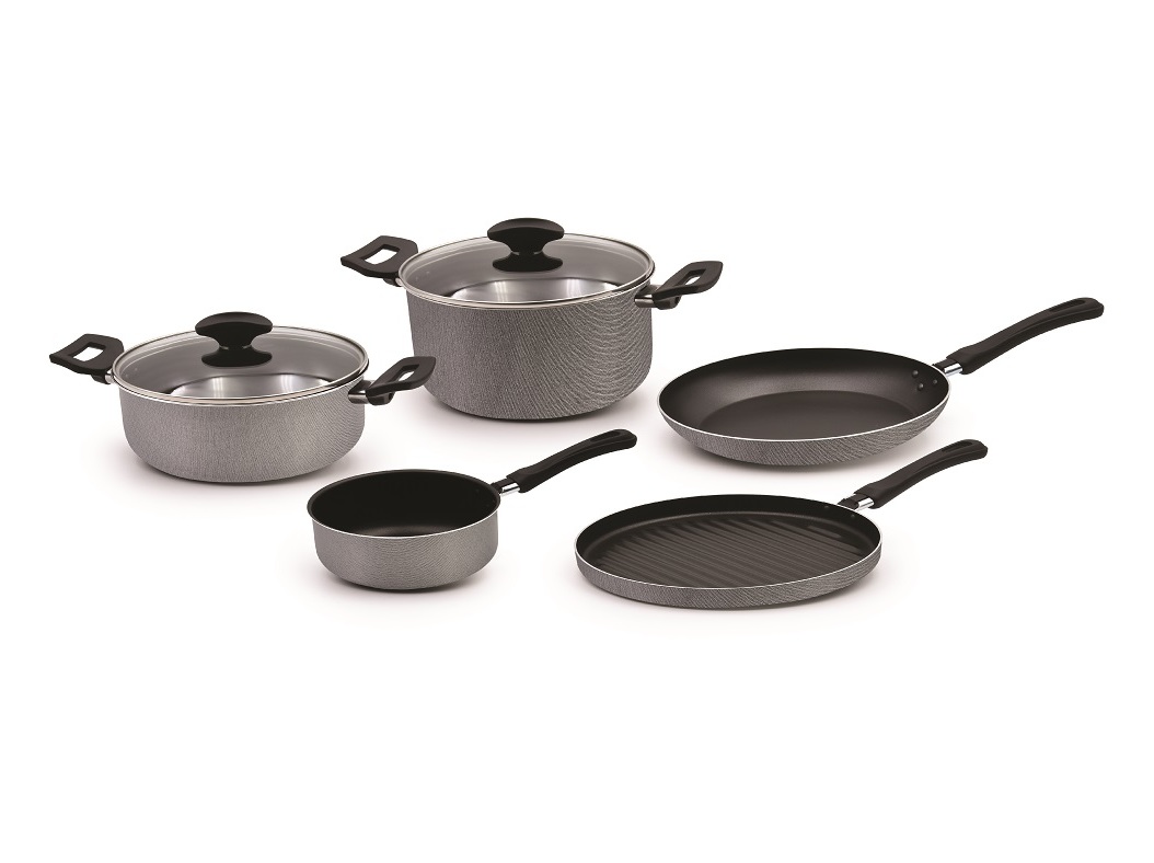TREM DE COZINHA COM 5 PEÇAS IDEAL CELAR NÃO APTO PARA INDUÇÃO ALUMINIO