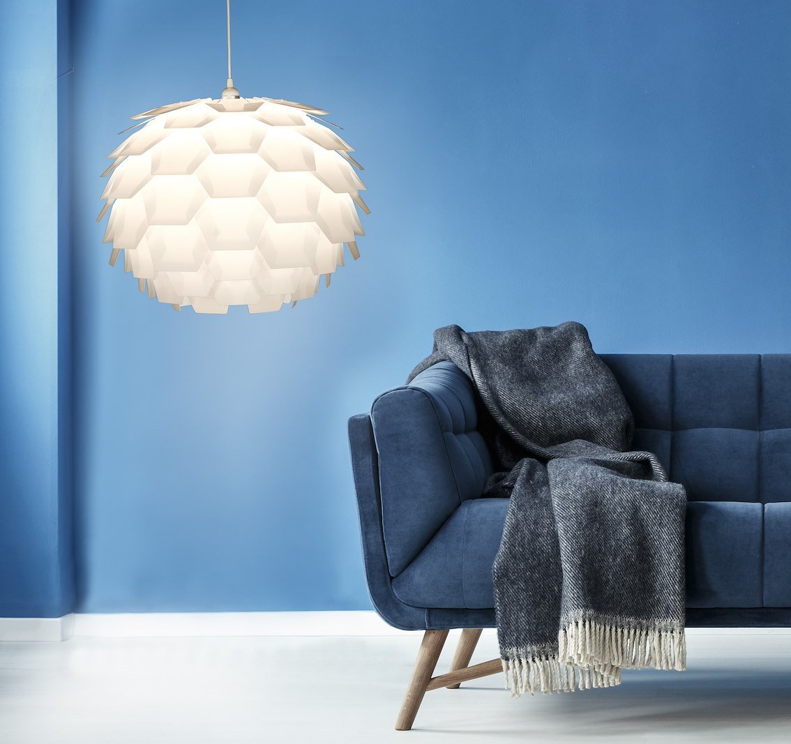 Carpatica taklampe Hvit plast Ø:60cm, E27 sokkel max 60W