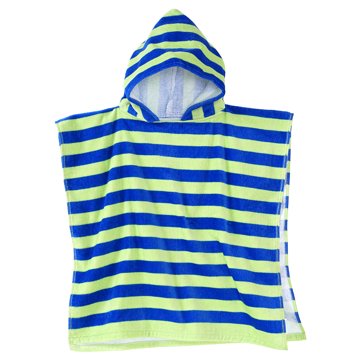 Famy Kinder Badeponcho mit Streifen blau / limette