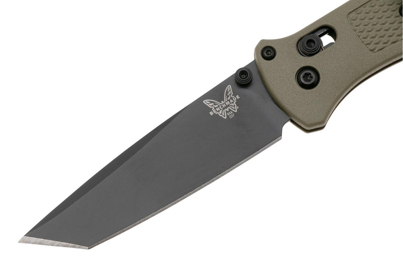 Benchmade Bailout 537BK-06 Black Cerakote CPM S30V, Ranger Green Grivory, zakmes