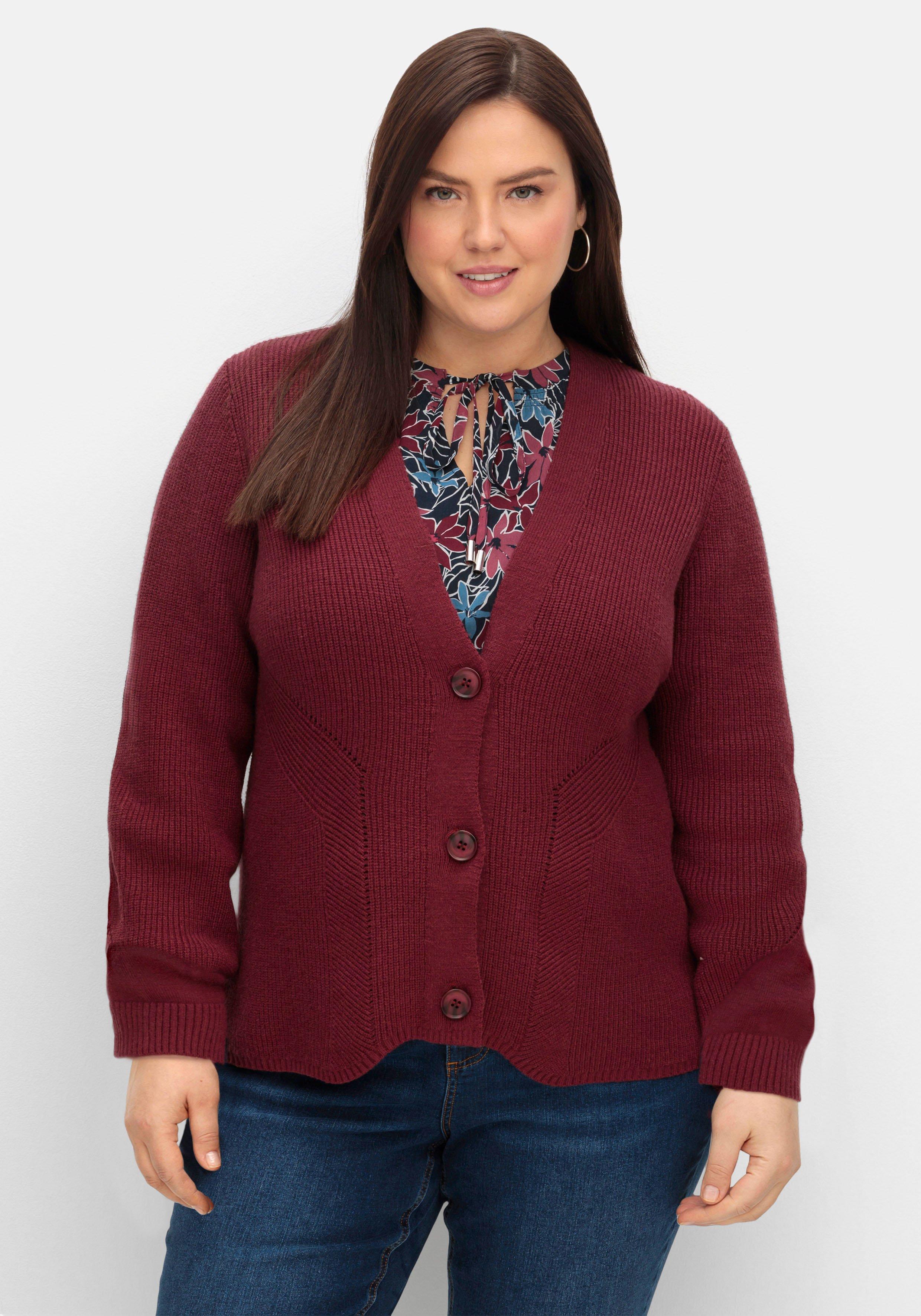 Strickjacke im Strickmuster-Mix