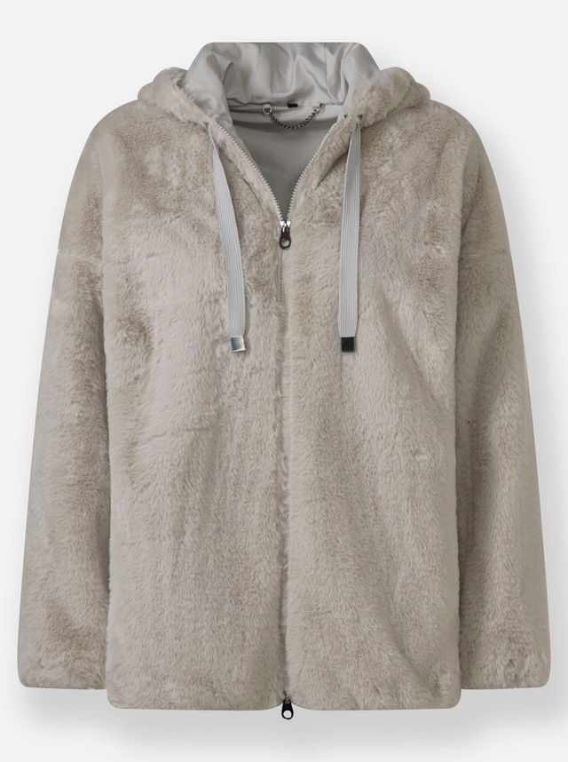 Inspirationen Fellimitatjacke mit Kapuze