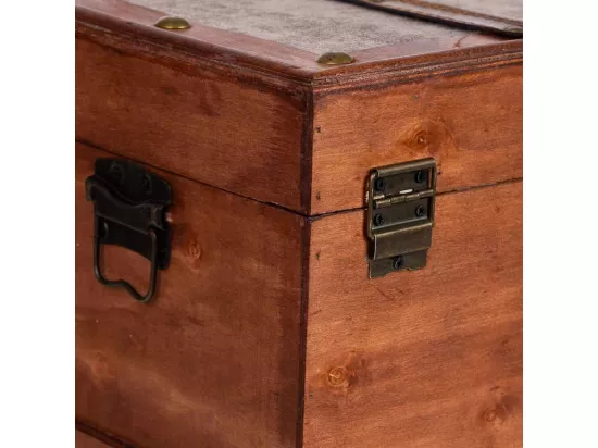 Coffre en bois marron 43x23x22