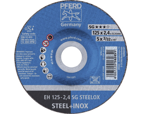 Doorslijpschijf PFERD EH SG STEELOX staal/roestvast staal Ø 125x22,23 mm