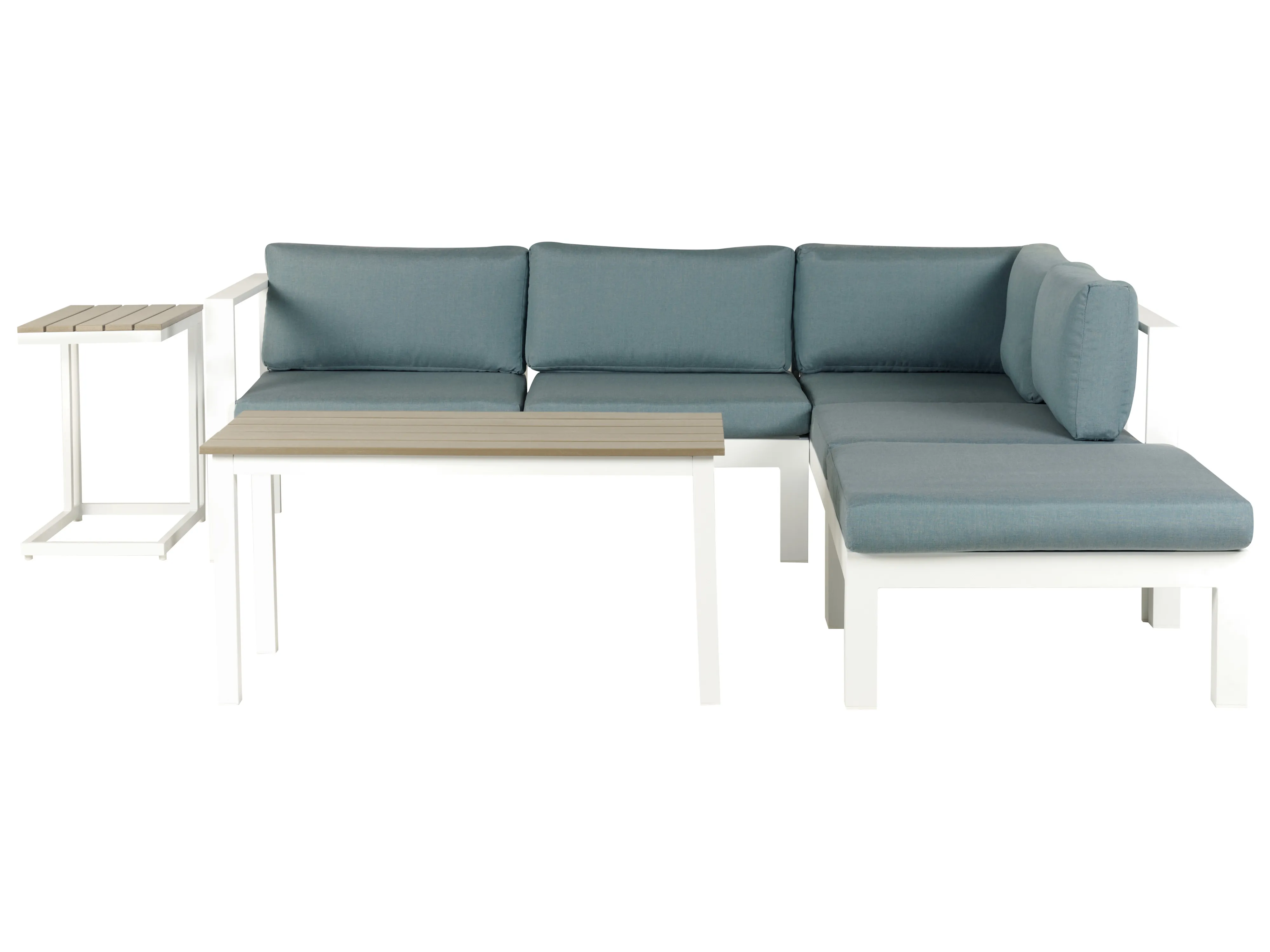 Tuin hoekloungeset met tafel 5-zits MESSINA linkszijdig Metaal Groen