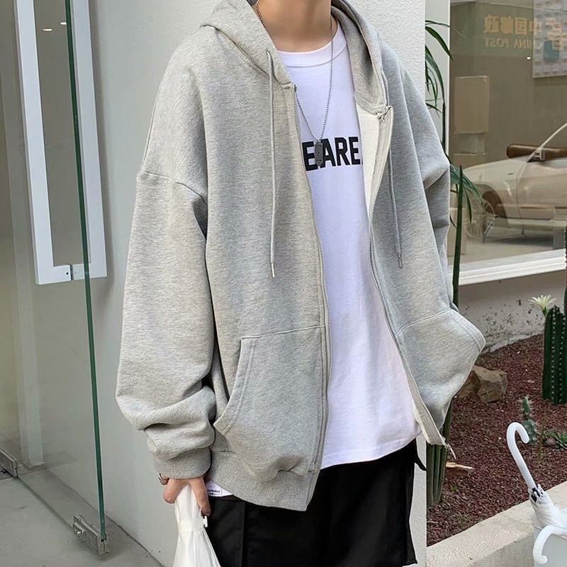 Cowpow - Effen hoodie met rits