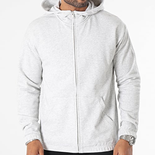 Sweat Zippé Capuche 3J401 Gris Chiné