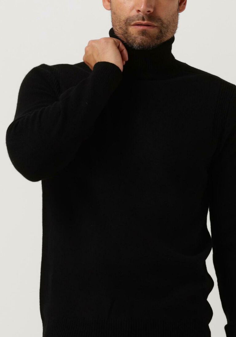ANERKJENDT zwarte anerkjendt coltrui aknico solid roll neck lambswool