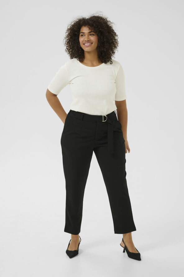 Kaffe Curve KCathena Cropped Belt Pants Black deep