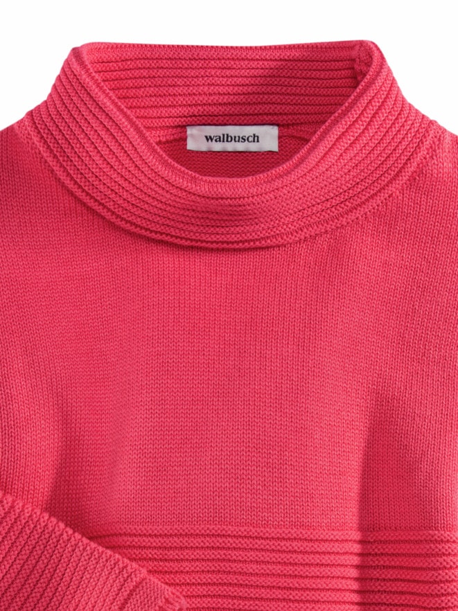 Kaminkragen-Pullover Querrippe