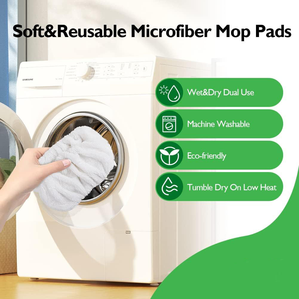 (26x11cm) Ersatz Mikrofaser Pad Wiederverwenbares Reingungs Tuch für Swiffer Boden Wischmopp - Weiss