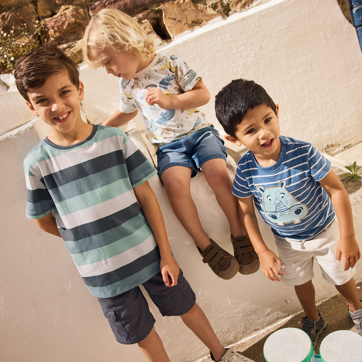 Topolino Jungen Cargo-Shorts mit elastischem EInsatz dunkelgrau
