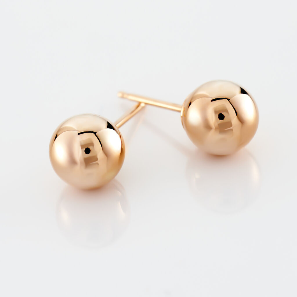 Boucles D'oreilles Puces Fidelia Boule Or Rose
