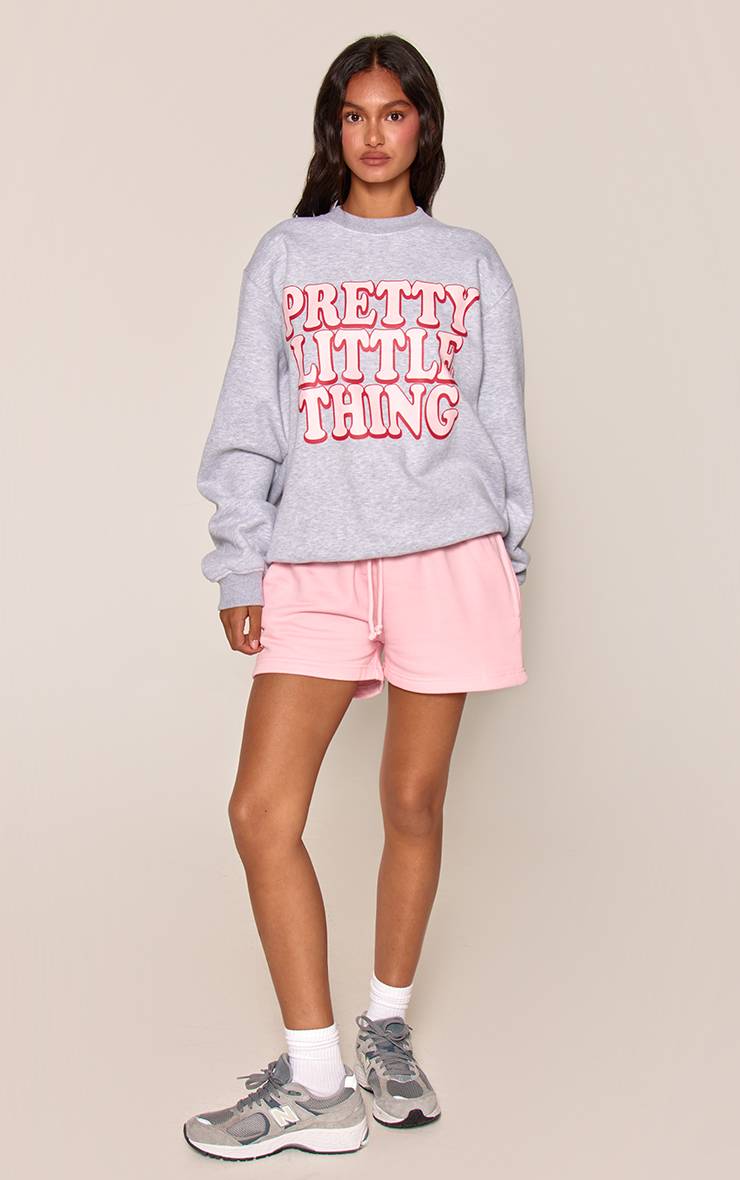 Gris Sweat-shirt À Enfiler Chiné Prettylittlething Imprimé