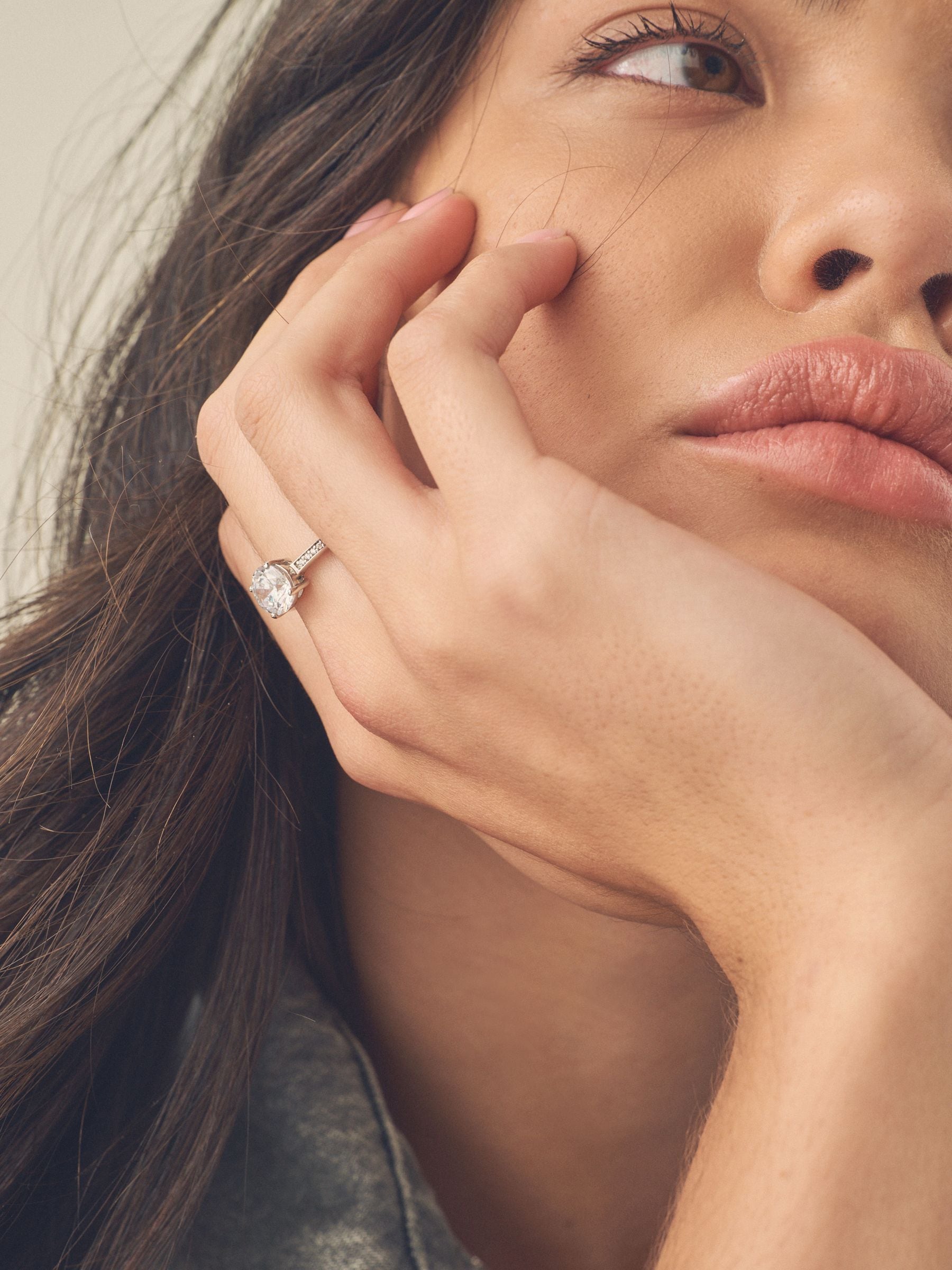 Echt zilver - Ring met vierkante zirkoon