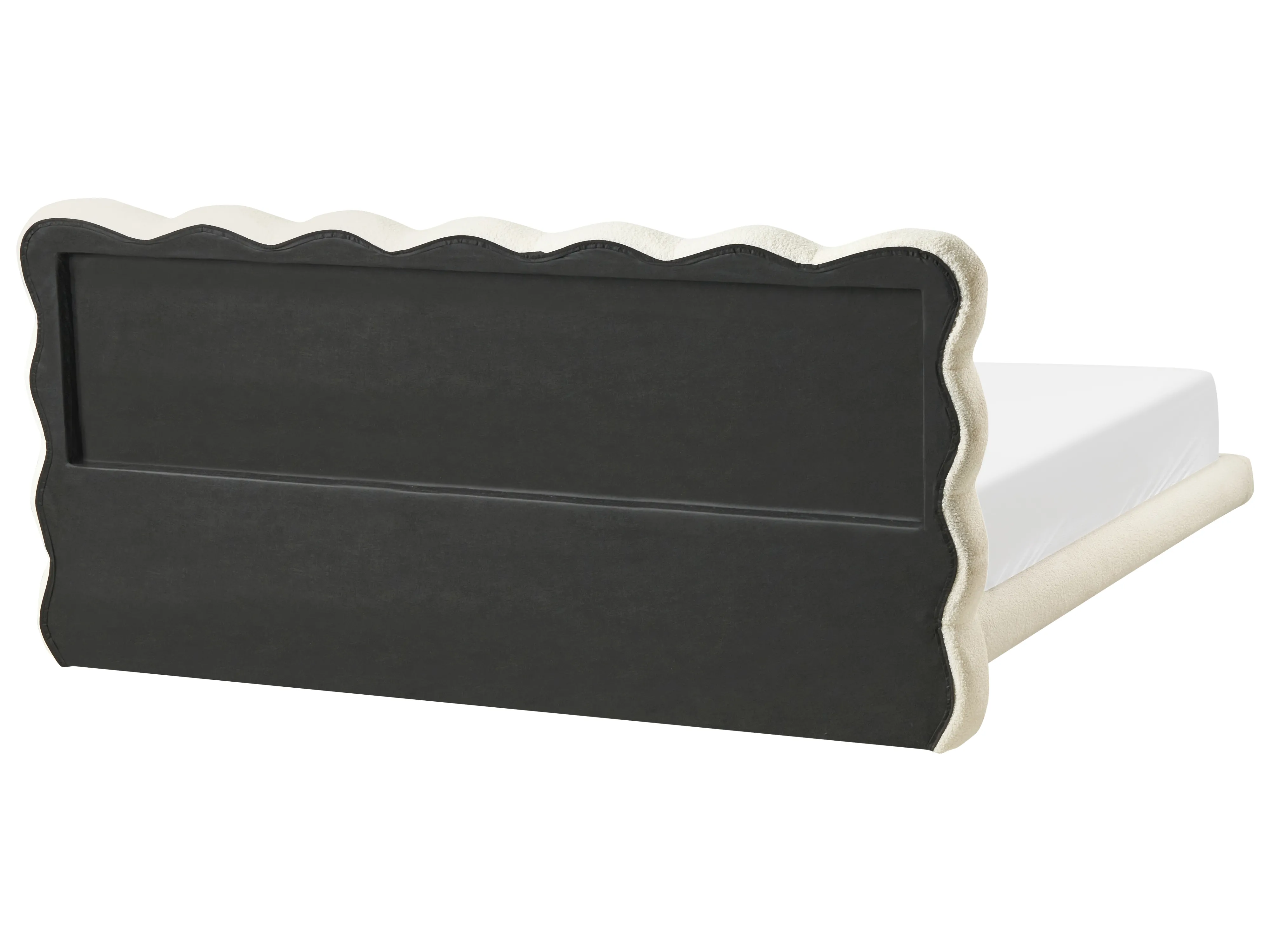 Bed Bouclé SOULISSE 180 x 200 cm Gebroken wit