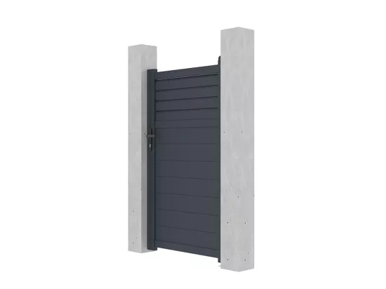 Portillon battant aluminium persienné L103 x H181 cm anthracite - VIAZO