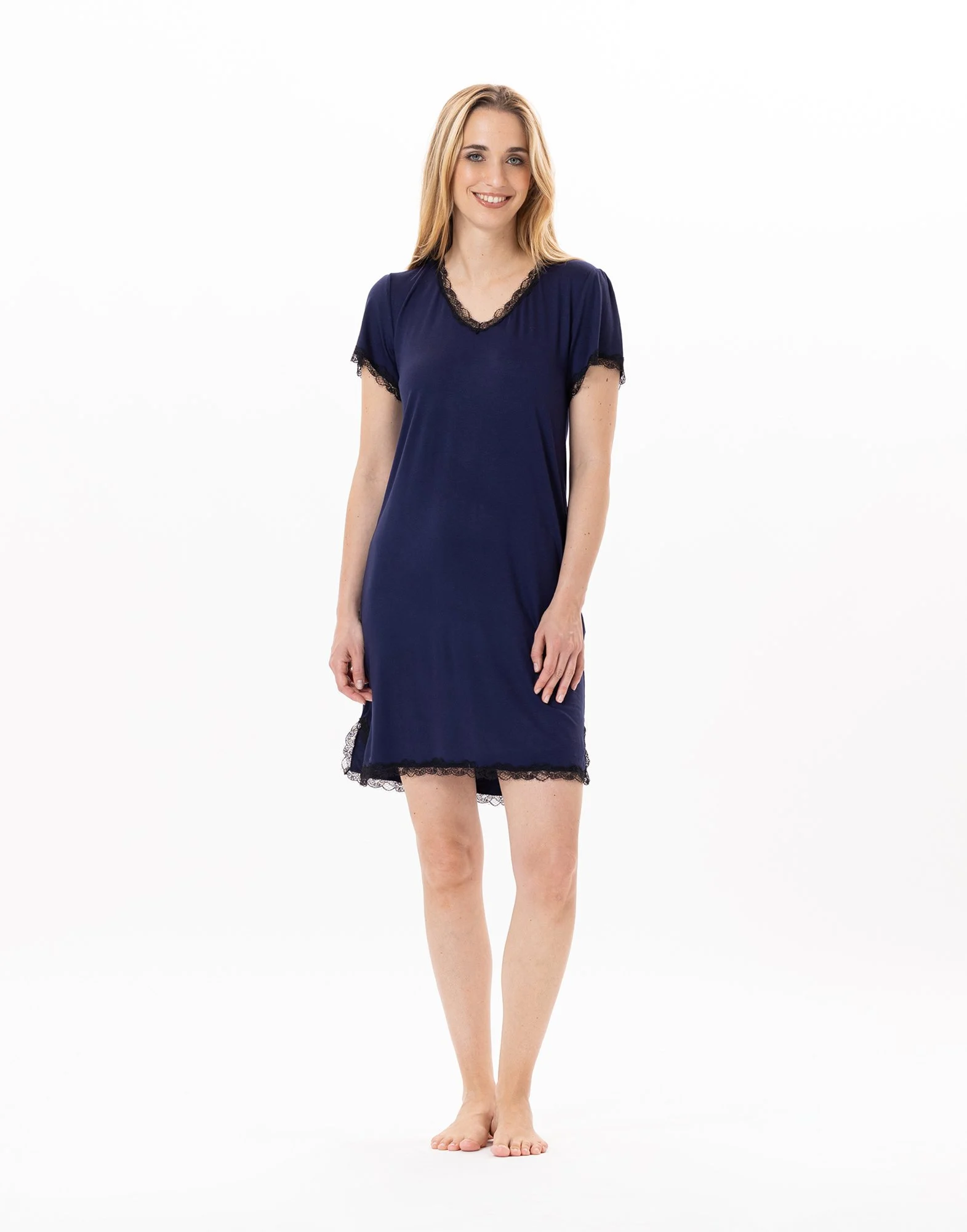 SUBLIME 801 - Chemise de nuit en jersey | Bleu