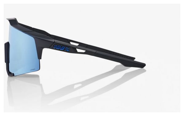 Lunettes 100% Speedcraft Matte Noir- Verres Miroir Multicouche Bleu Hiper