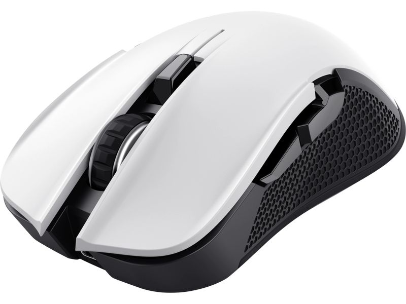 Trust Gaming-Maus GXT923 Ybar Weiss Kabellose Gaming-Maus mit RGB-Beleuchtung und 50 Stunden Akkubetriebsdauer