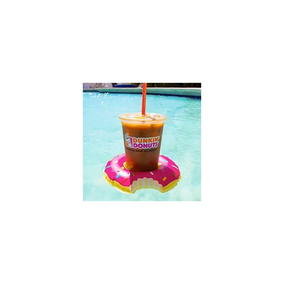 Oppblåsbar koppholder - Strawberry Donut