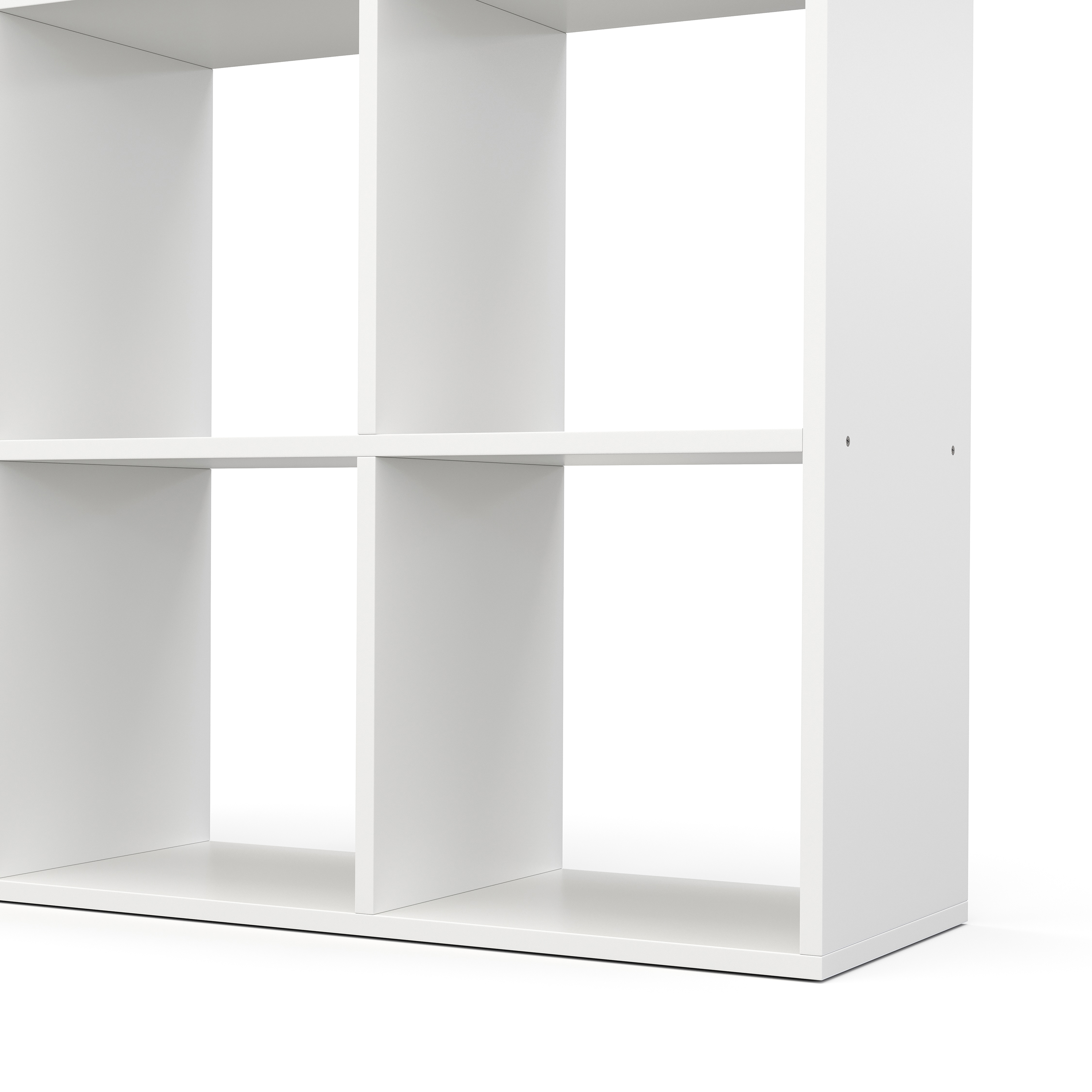 Treppenregal Raumteiler NASIR 6 Fächer 107 x 107 cm weiss