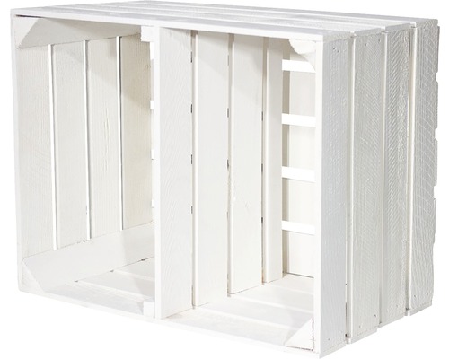 Vintage fruitkist met plank II wit 50x40x30 cm