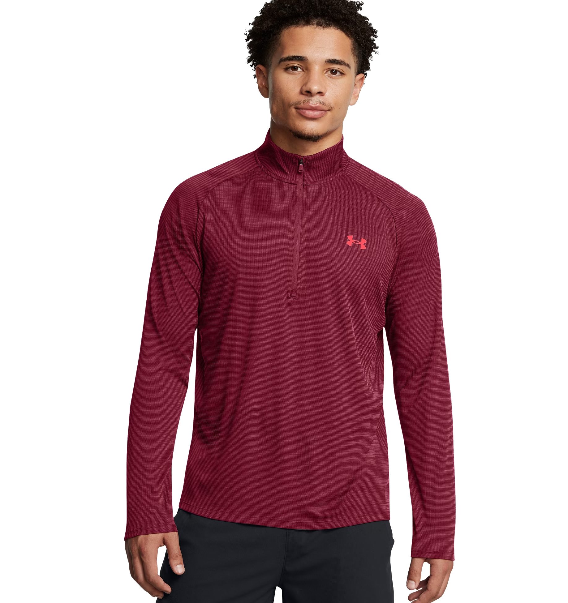 Under Armour Tech™ Textured 1/2 Zip Longsleeve Herren cardinal red