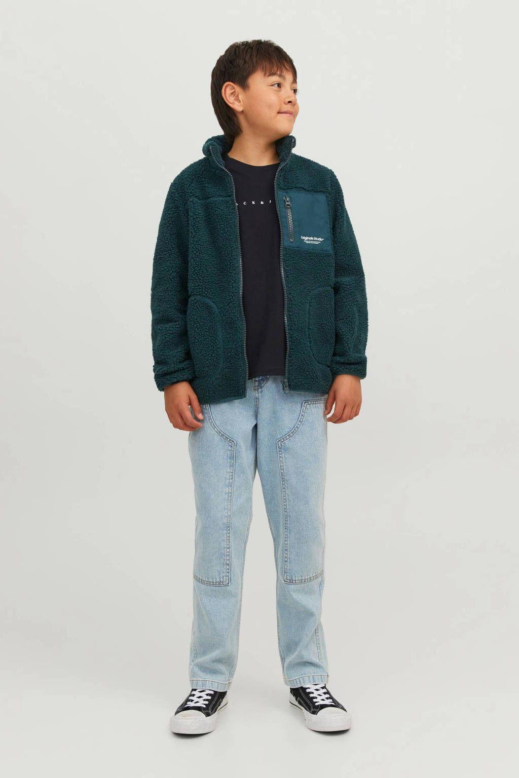 JACK & JONES T-shirt JJESTAR met logo zwart