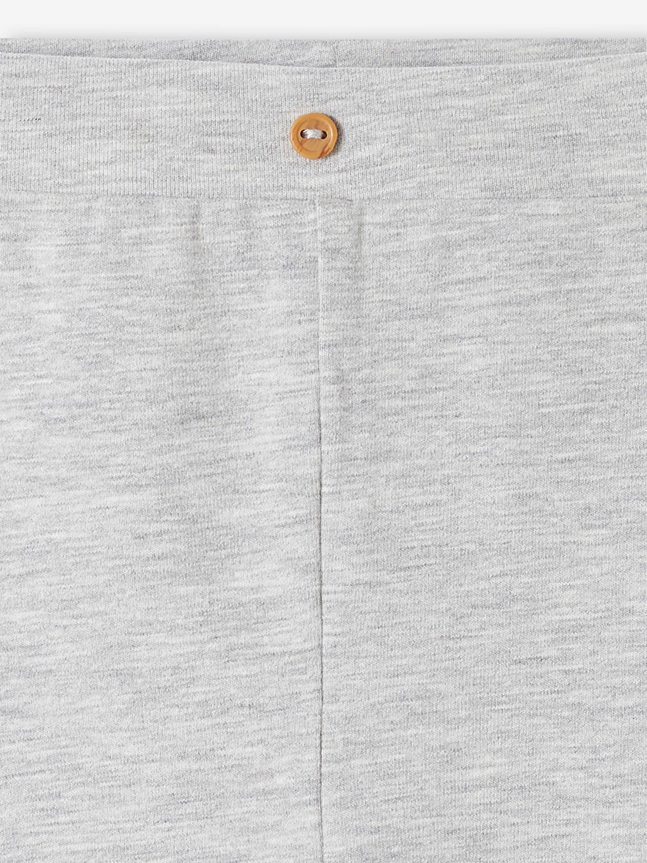 Leggings de bebê em algodão orgânico cinza mesclado