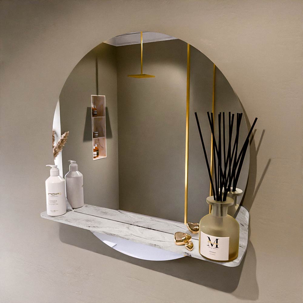 Mondiaz Spot spiegel rond Ø70cm met planchet glace