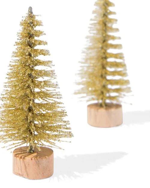 décoration de table sapin or