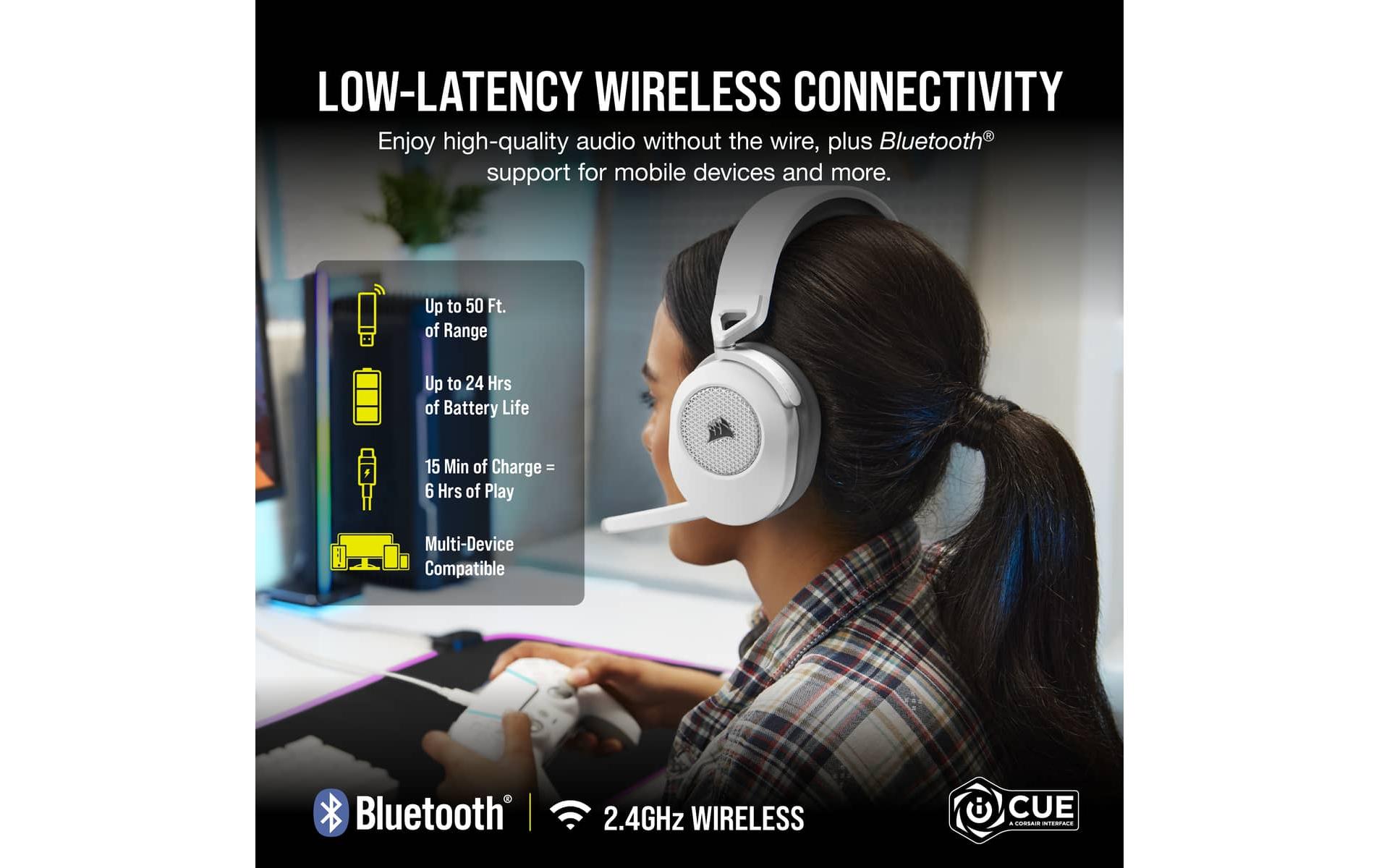 Headset HS65 Wireless Weiss<br>Kabellosses Gaming Headset mit Surround Sound