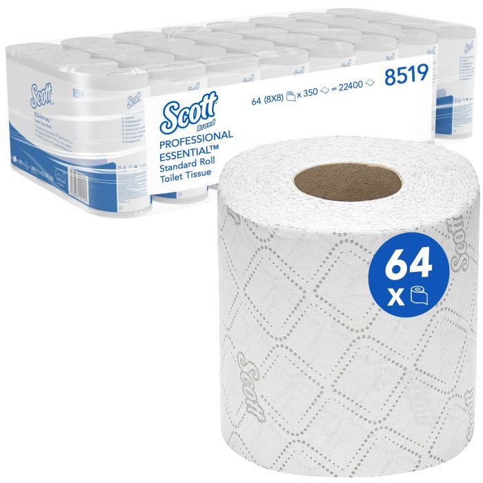 Scott 64 st Toiletpapier 8519 Essential Standaard Toiletpapier 2-laags wit (8519)