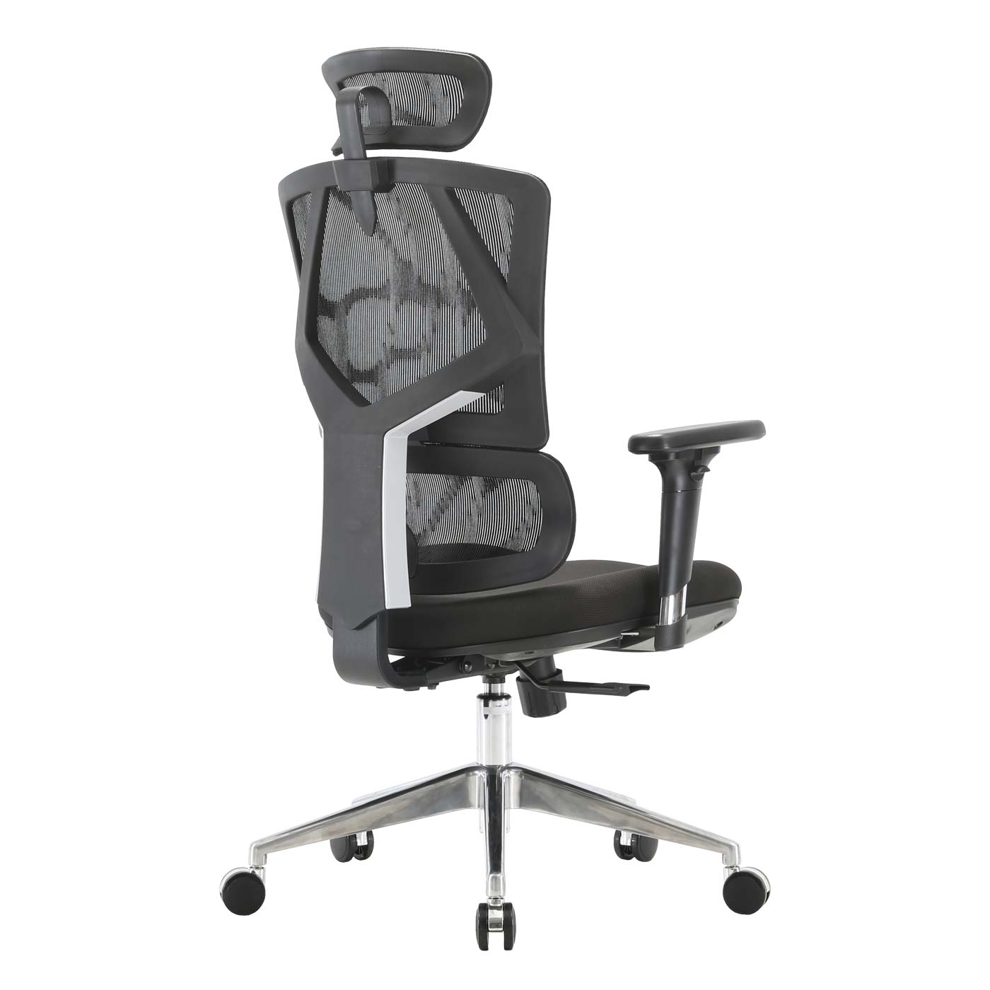 Bürostuhl MCW-J89, Schreibtischstuhl ergonomisch, Lordosenstütze hohe Rückenlehne 3D-Armlehnen ~ gepolstert schwarz