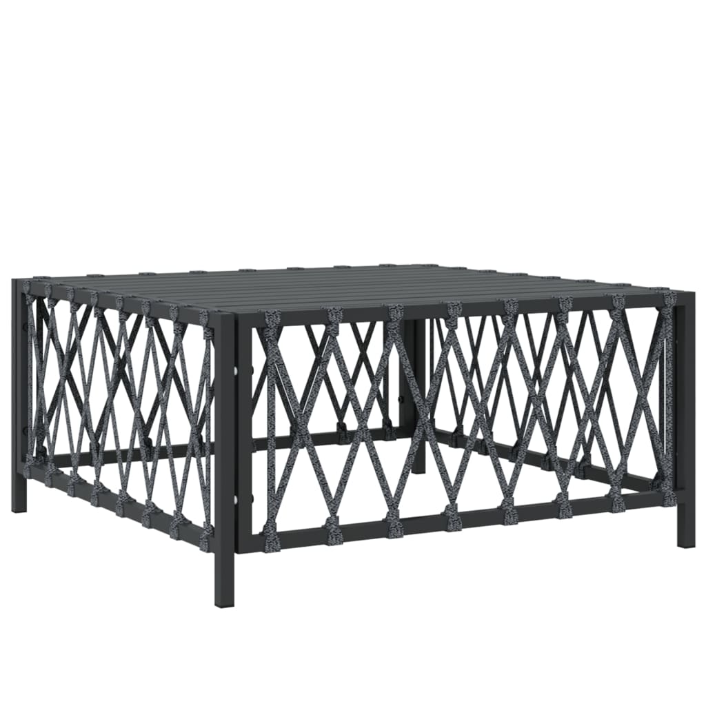 Salon de jardin meuble d'extérieur ensemble de mobilier 7 pièces avec coussins anthracite acier