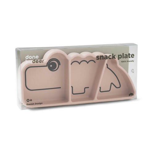 Assiette Avec Ventouse Silicone CROCO Rose - DONE BY DEER