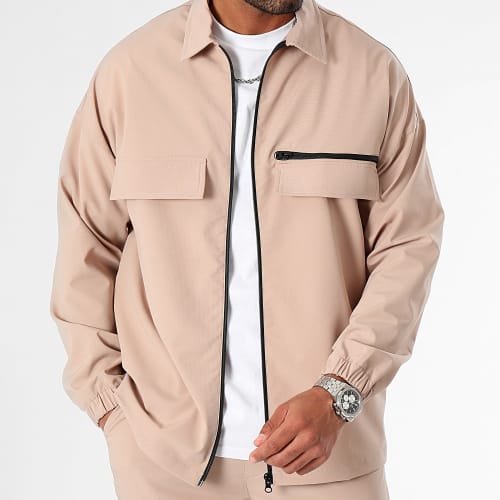 Ensemble Veste Zippée Et Pantalon Cargo 0282 0286 Beige