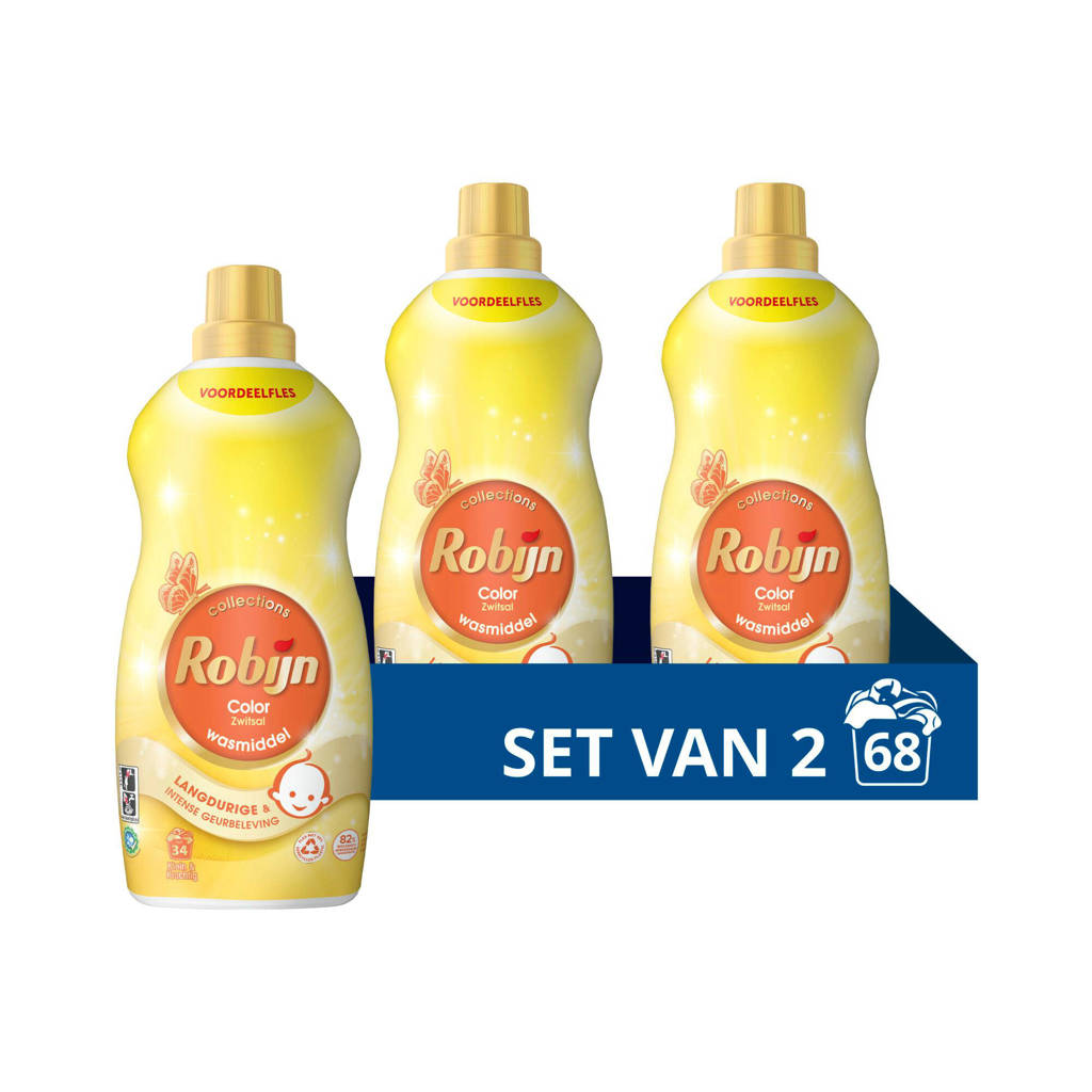 vloeibaar wasmiddel Color Zwitsal - 2 x 34 wasbeurten - 68 wasbeurten