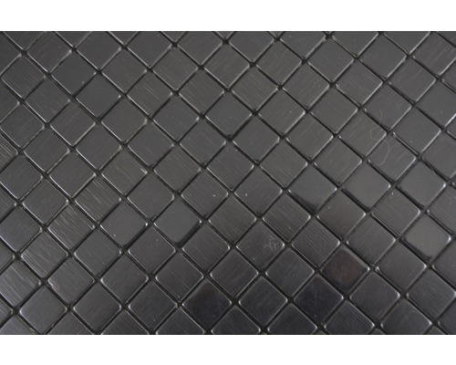 Zelfklevend aluminium mozaïek vierkant, zwart zijde geborsteld