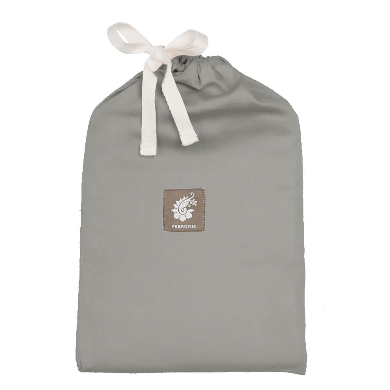 Febronie Home 2 Taies d'oreiller 100% Satin de Coton Julia grises