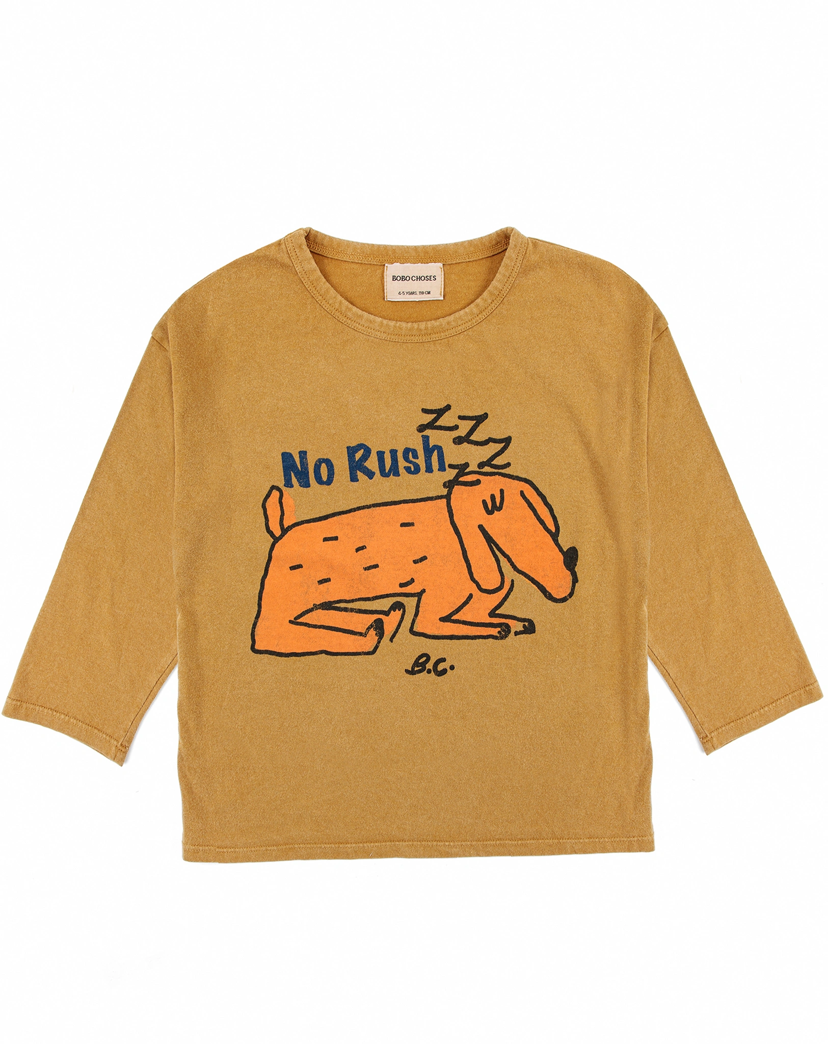 Langarmshirt SLEEPY DOG in curry