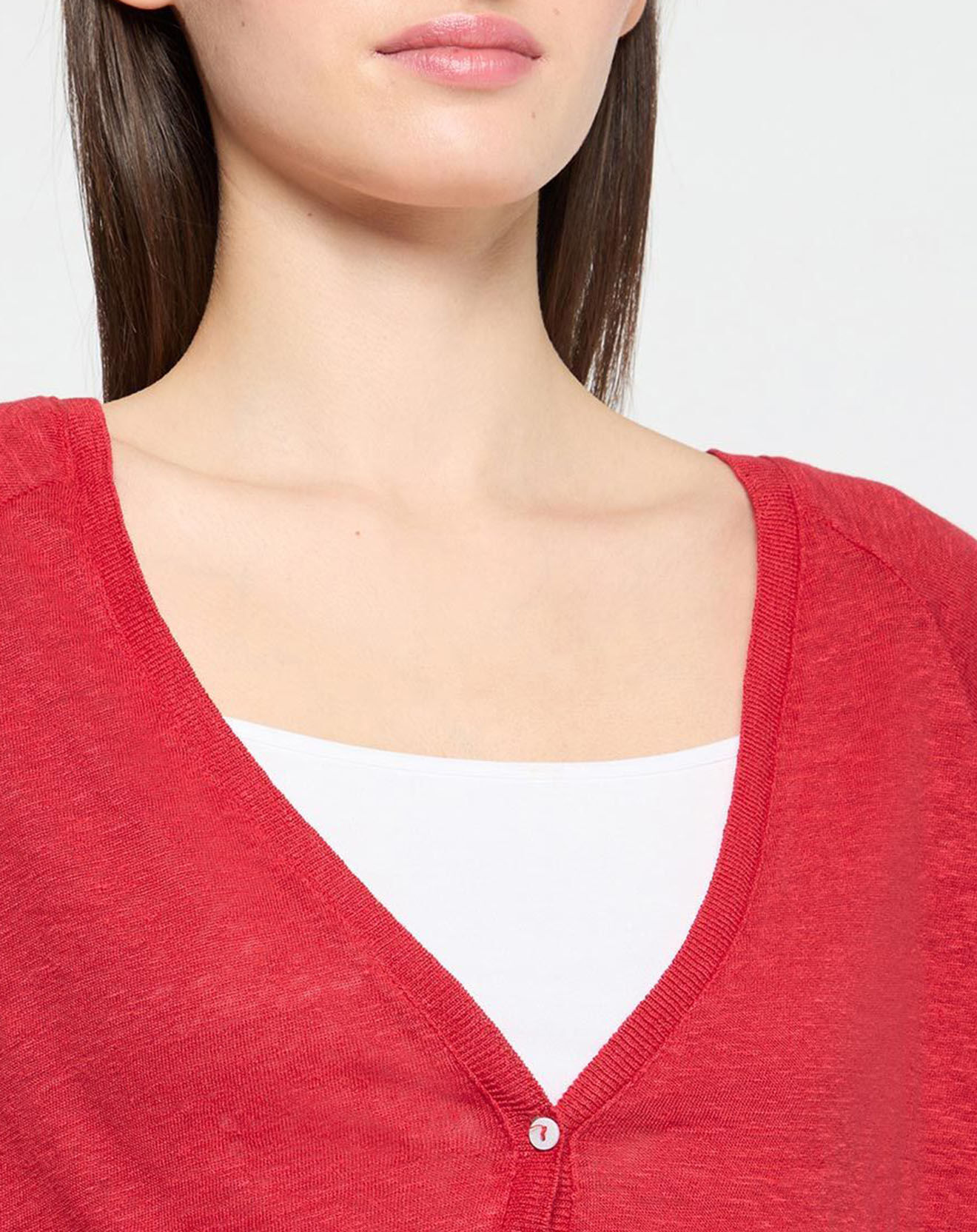 Yerse Gilet 100% Lin Lorelai rouge