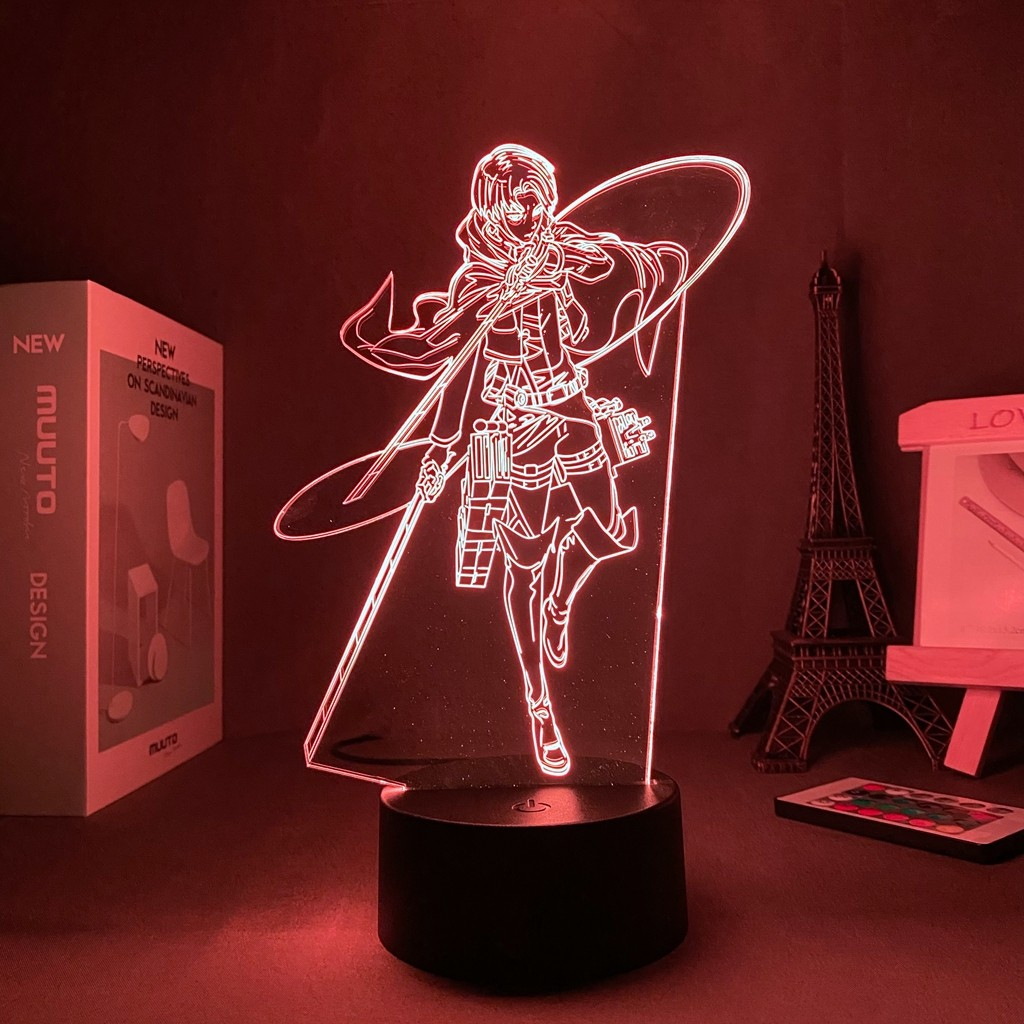 3D Anime LED Acryl Lampe Nachtlicht USB Deko Lampe mit Touch Schalter - Squad Levi