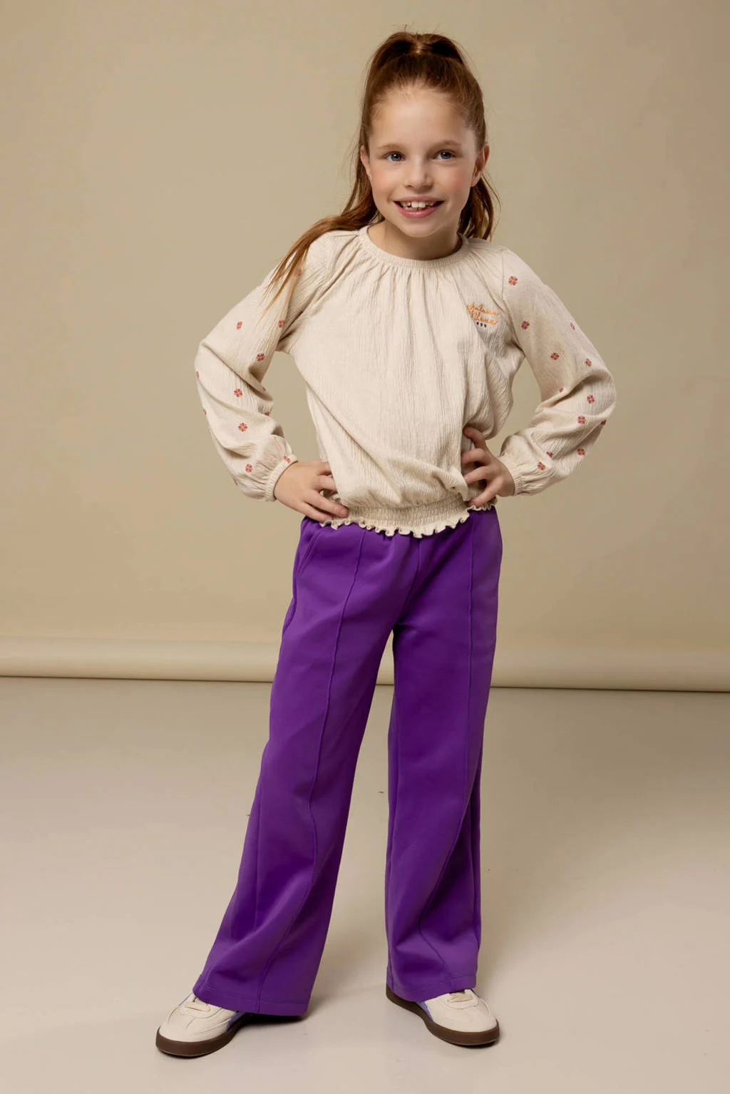 LOOXS little relaxed casual broek paars