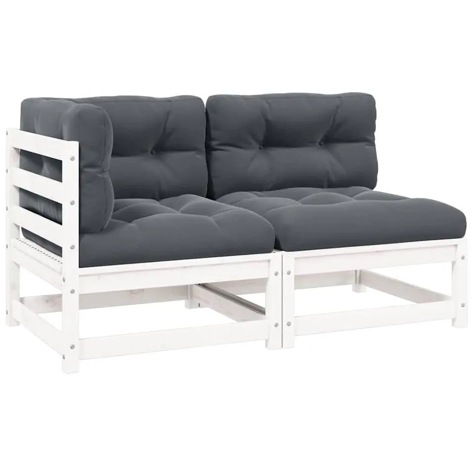 vidaXL - Loungeset - Wit - Grenenhout